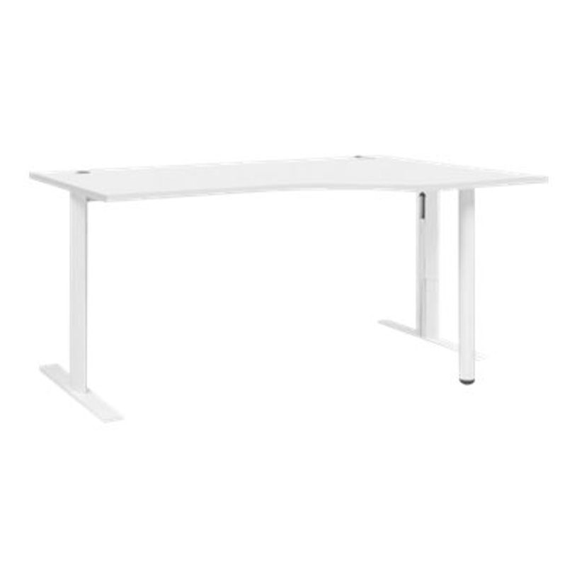 3483600713698-Bureau compact 90° à droite YES ! - 160 cm - Pieds métal fixes - Blanc-P_79409824_1-0