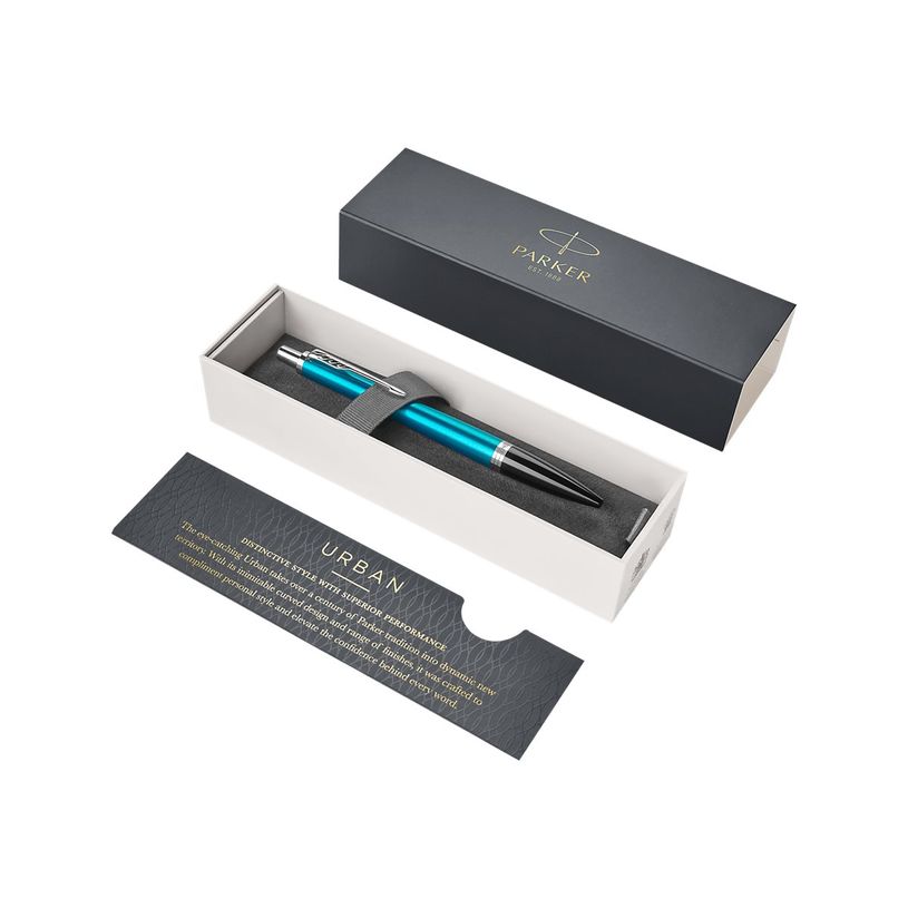 3501179315775-Parker Urban - Stylo à bille - encre bleue - moyen - rétractable- corps bleu vibrant/arge-P_79413615_2-1