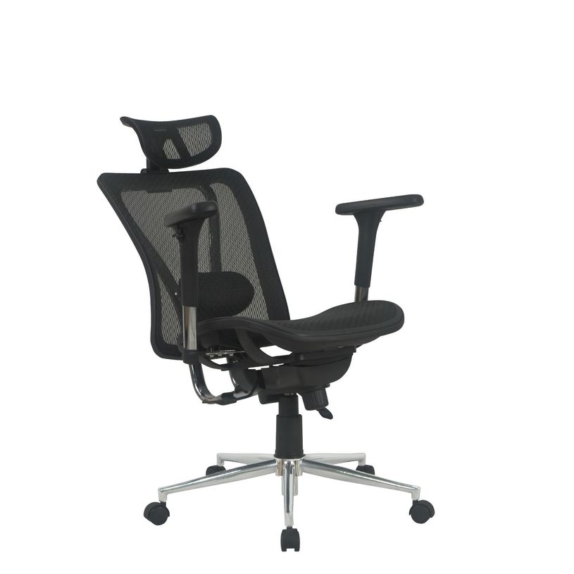 3397704812969-Fauteuil de bureau UPSILON - accoudoirs réglables - appuie-tête réglable - noir-P_79419621_5-3