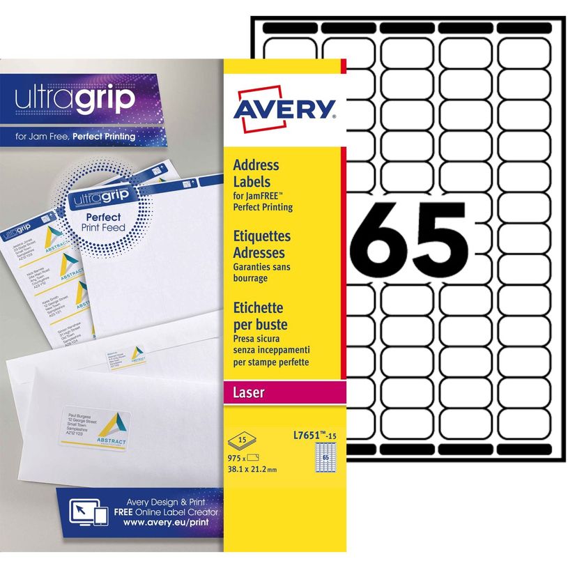 5014702086748-Avery - 975 Mini Étiquettes adresse blanches - 38,1 x 21,2 mm - Impression laser - réf L7-P_79423792_1-0