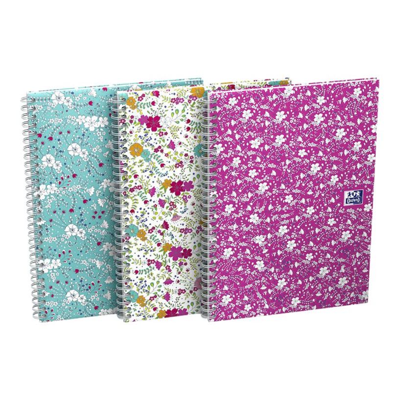3020120113319-Oxford Floral - Carnet de notes à spirale - A5 - 120 pages - petits carreaux-P_79424841_9-7