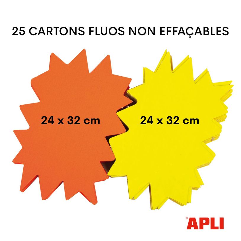 3270241004021-Apli Agipa - 25 éclatés fluo - jaune/orange - 24 x 32 cm--1