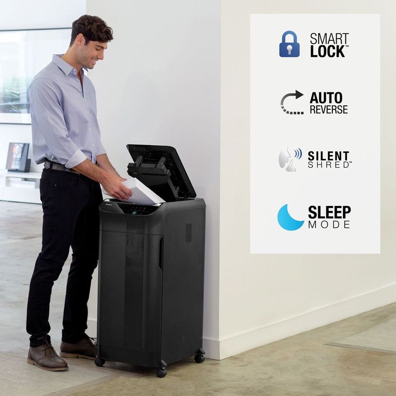 0043859730490-Fellowes AutoMax 350C - destructeur de documents coupe croisée - 350 feuilles - Corbeille 68 litres - anti-bour-P_79428908_10-5