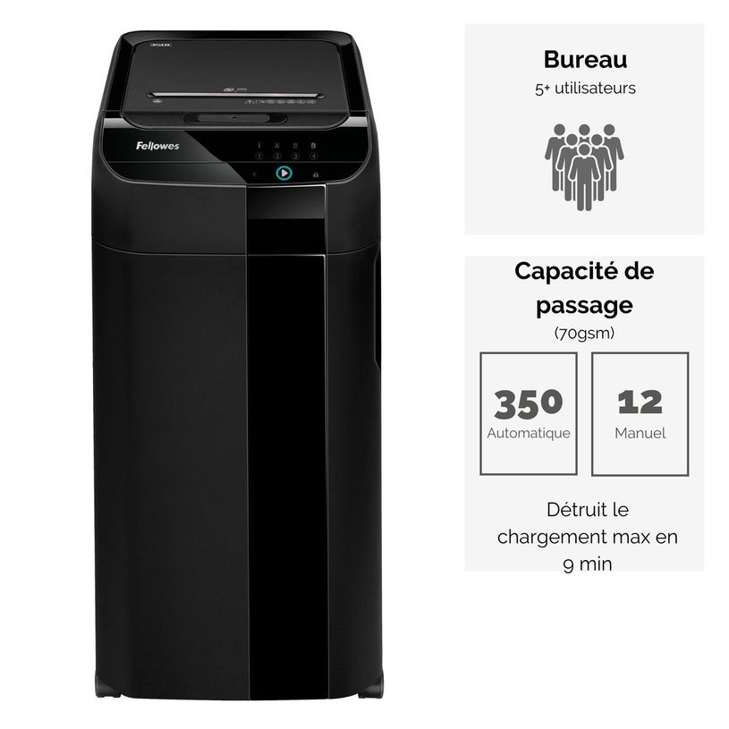 0043859730490-Fellowes AutoMax 350C - destructeur de documents coupe croisée - 350 feuilles - Corbeille 68 litres - anti-bourr-P_79428908_6-1