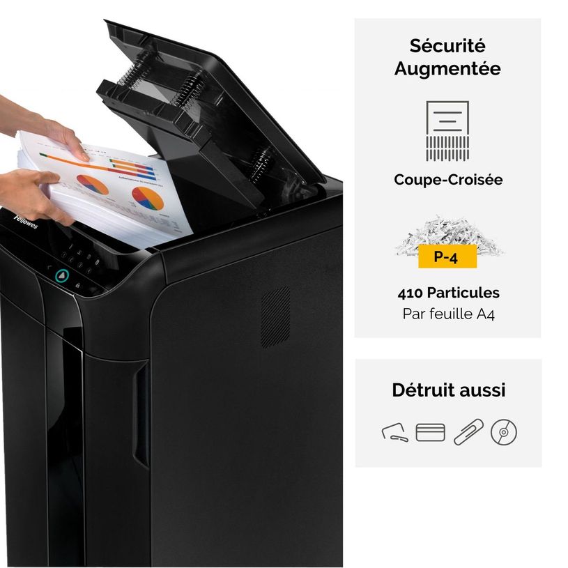 0043859730490-Fellowes AutoMax 350C - destructeur de documents coupe croisée - 350 feuilles - Corbeille 68 litres - anti-bourr-P_79428908_8-3