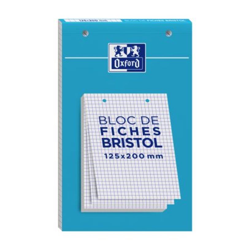 3020120120553-Oxford - Pack de 30 Fiches Bristol - 12,5 x 20 cm - petits carreaux - perforées - blanc-P_79430205_2-0