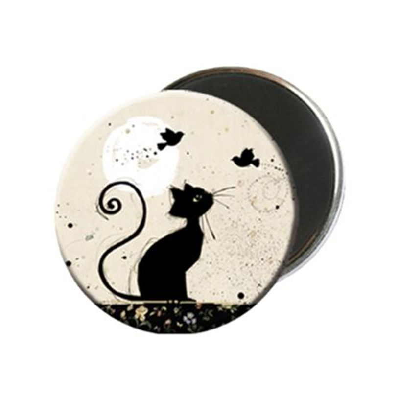 3700572713205-Kiub Bug Art - Magnet rond en verre - Chat Oiseaux-P_79431354_1-0