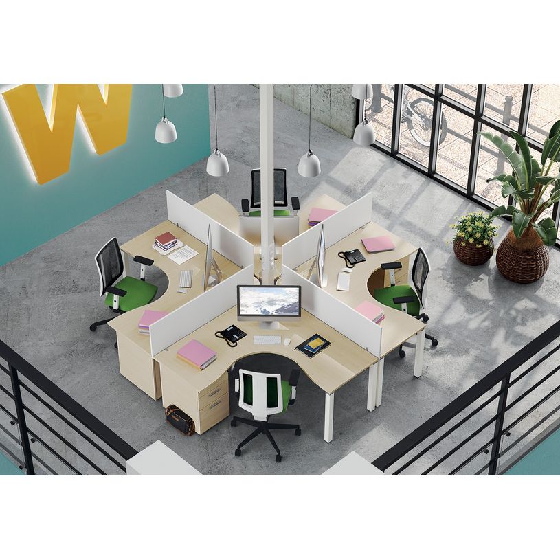 3253310146266-Bureau compact EXPRIM - L160 cm - Retour gauche - Plateau imitation Erable - Pieds carbone (Pieds de renfort obligato-P_79432220_3-1