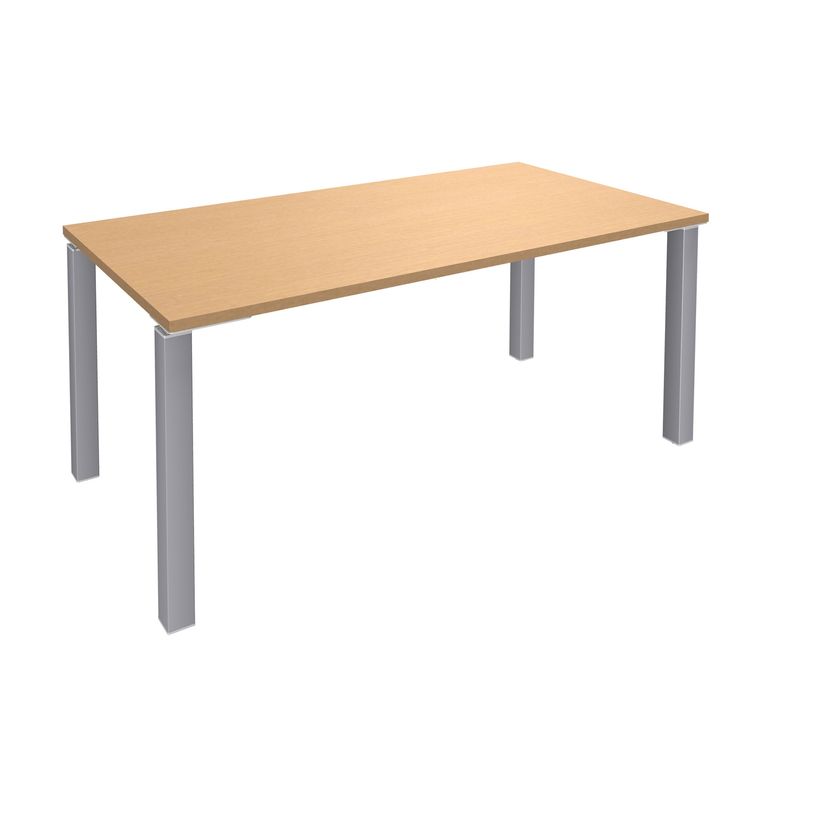3253310163737-Bureau droit EXPRIM - L140 cm - Plateau imitation Hêtre - Pieds alu-P_79432255_1-0