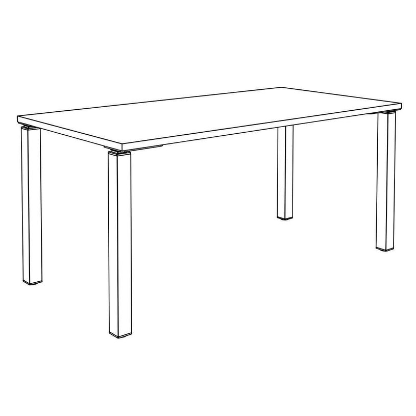 3253310163829-Bureau droit EXPRIM - L160 cm - Plateau imitation Hêtre - Pieds blanc-P_79432264_5-4