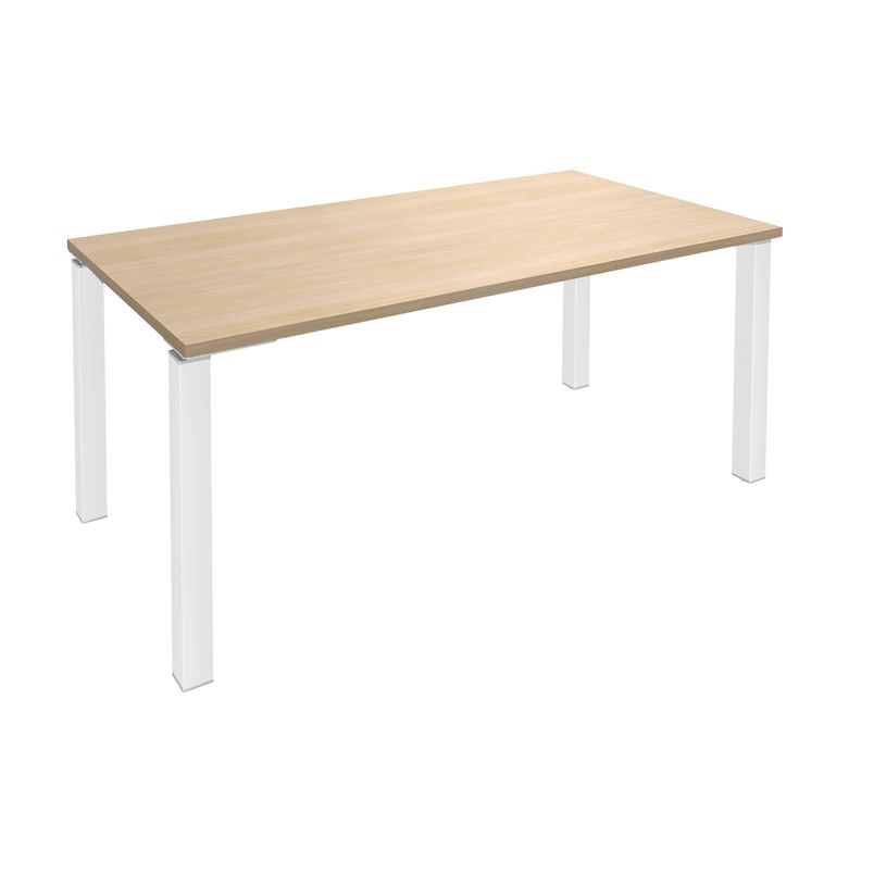 3253310163997-Bureau droit EXPRIM - L180 cm - Plateau imitation Chêne clair - Pieds blanc-P_79432281_1-0