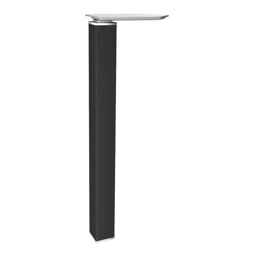 3253310164116-Bureau compact EXPRIM - L160 cm - Retour droite - Plateau Blanc perle - Pieds carbone (Pieds de renfort obligato-P_79432292_2-2