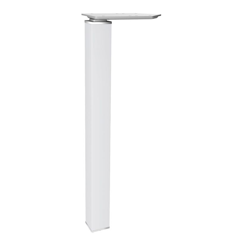 3253310164154-Bureau compact EXPRIM - L160 cm - Retour droite - Plateau imitation Chêne gris - Pieds blanc (Pieds de renfort obligato-P_79432296_2-2