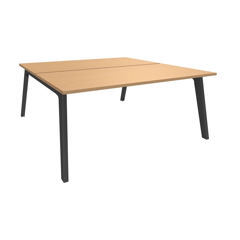 3253310162846-Bureau double STEELY - L180 cm - Double face Depart - Pieds carbone - plateau imitation Hê-P_79432565_1-0