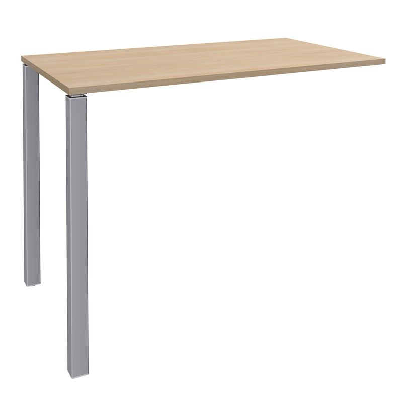 3253310158863-Table Lounge 2 Pieds - L120xH105xP80 cm - Pieds alu - plateau imitation chêne clair-P_79432773_1-0
