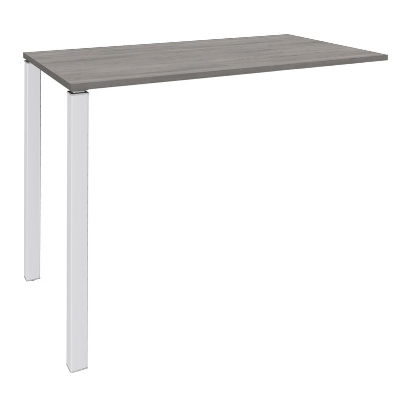 3253310158870-Table Lounge 2 Pieds - L120xH105xP80 cm - Pieds blanc - plateau imitation chêne gris-P_79432774_1-0