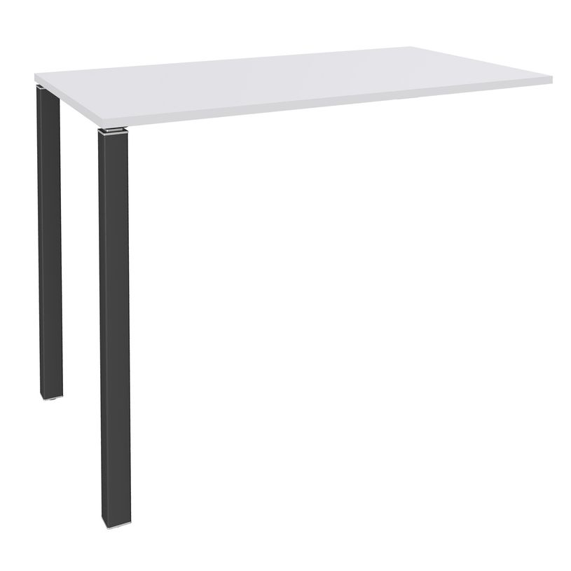 3253310166158-Table Lounge - L120xH105xP60 cm - 2 Pieds carbone - plateau blanc perle-P_79432809_1-0