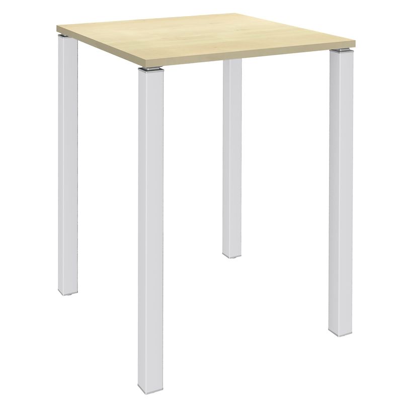 3253310166318-Table Lounge 4 pieds - L80xH105xP80 cm - Pied blanc - plateau imitation érable-P_79432825_1-0