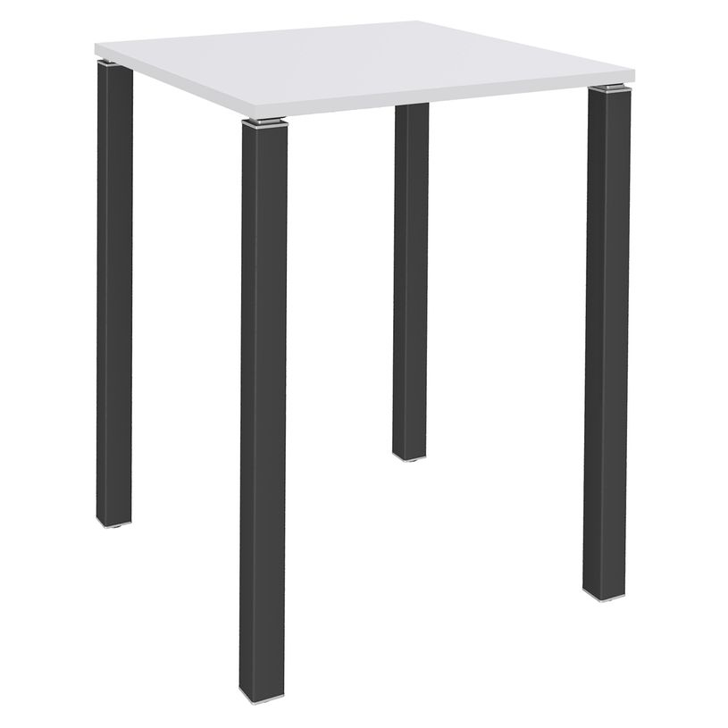 3253310166356-Table Lounge 4 pieds - L80xH105xP80 cm - Pied carbone - plateau blanc perle-P_79432829_1-0