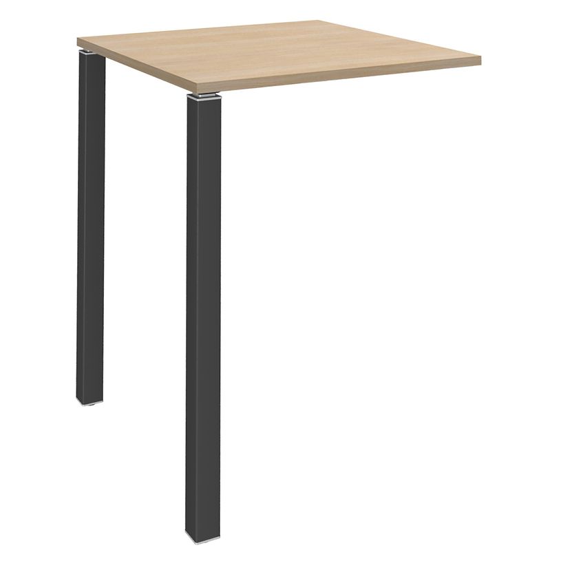 3253310166660-Table Lounge 2 Pieds - L80xH105xP80 cm - Pieds carbonne - plateau imitation chêne clair-P_79432860_1-0