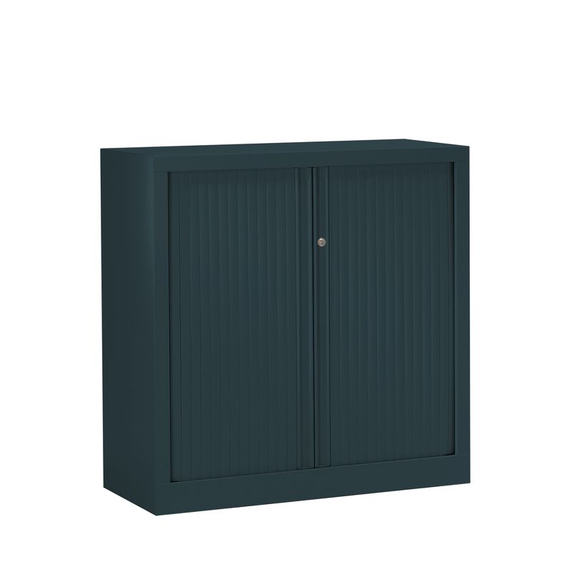 3219096914062-Armoire basse monobloc à rideaux ETIC - 100 x 120 cm - anthracite-P_79433036_1-0