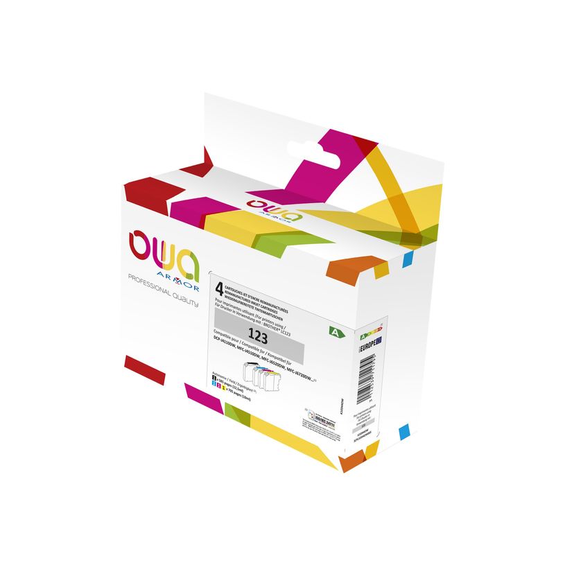 3112539711795-Cartouche compatible Brother LC123 - pack de 4 - noir, cyan, magenta, jaune - Owa K10344OW -P_79433131_1-0