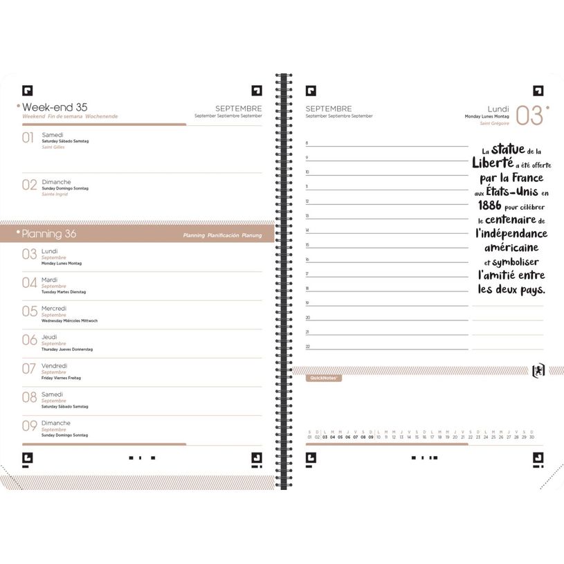 3147280072536-Agenda à spirale Oxford So chic - 1 jour par page - 12 x 18 cm - différents modèles dis-P_79435637_13-5