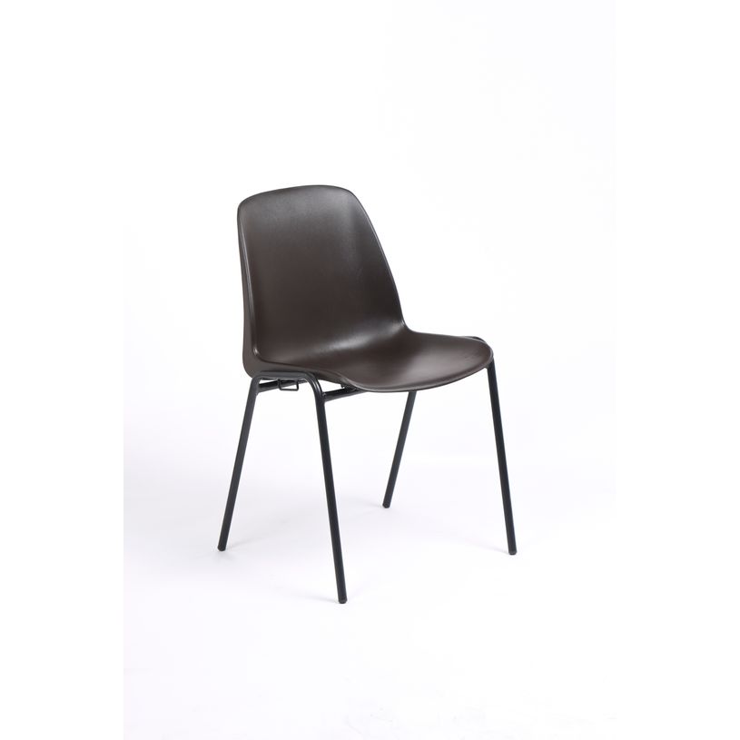 3701338800115-Chaise CHARLOTTE - pieds noirs avec accroches - marron-P_79438526_1-0