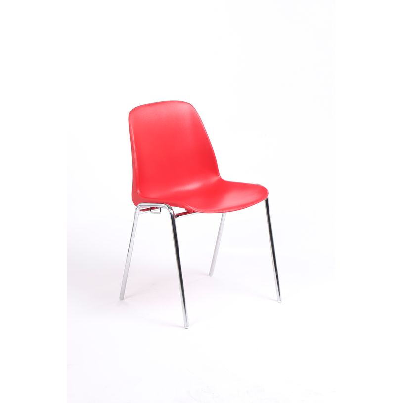3701338804014-Chaise CHARLOTTE - pieds chromés avec accroches - rouge-P_79438552_1-0