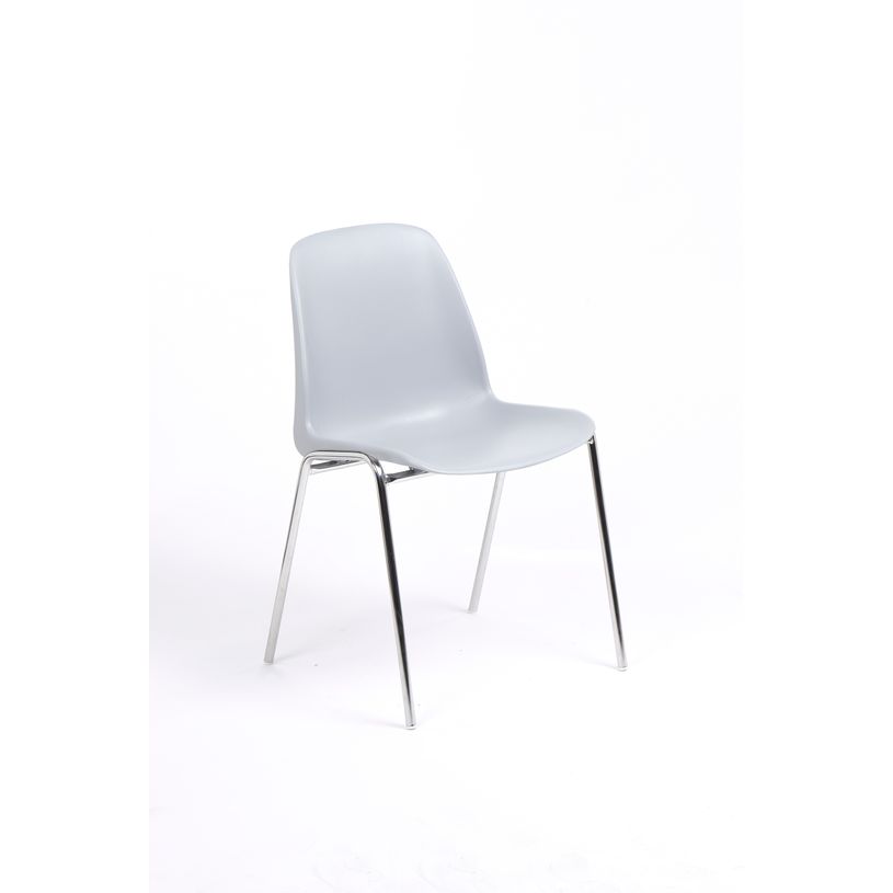 3701338800573-Chaise CHARLOTTE - pieds chromés sans accroche - coque M1 (non feu) - gris clair-P_79438560_1-0