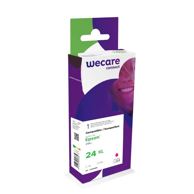 3112539803834-Cartouche compatible Epson 24XL Eléphant - magenta - Wecare-P_79443336_1-0