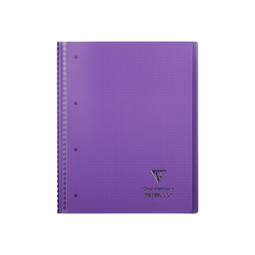 3037923960019-Clairefontaine Koverbook - Cahier à spirale polypro A4+ (24 x 32 cm) - 160 pages - petits carreaux (5x5 mm) - disponib-P_79445348_1-0