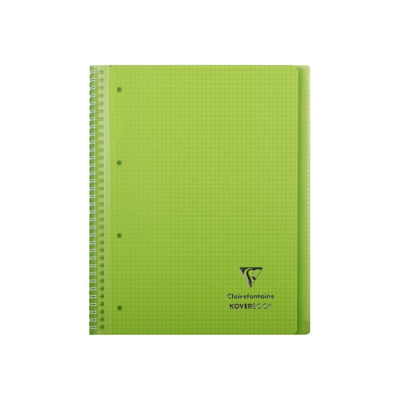 3037923960019-Clairefontaine Koverbook - Cahier à spirale polypro A4+ (24 x 32 cm) - 160 pages - petits carreaux (5x5 mm) - disponib-P_79445348_2-1