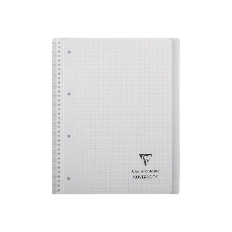 3037923960019-Clairefontaine Koverbook - Cahier à spirale polypro A4+ (24 x 32 cm) - 160 pages - petits carreaux (5x5 mm) - disponib-P_79445348_7-6
