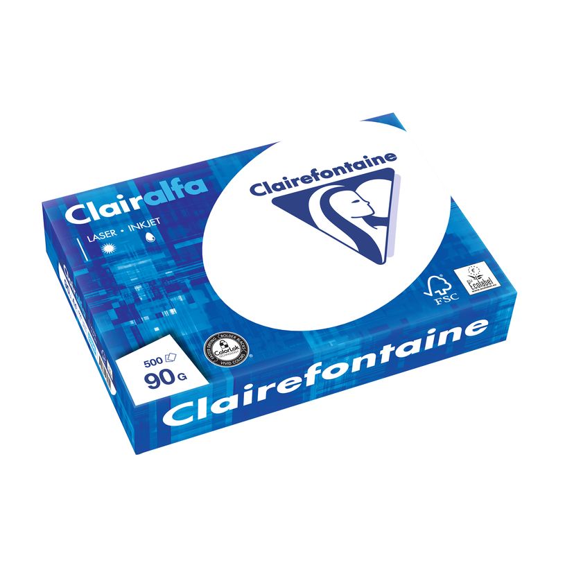 0400008028967-Clairefontaine - Papier blanc - A4 (210 x 297 mm) - 90 g/m² - 2500 feuilles (carton de 5 ram-P_802896_2-1